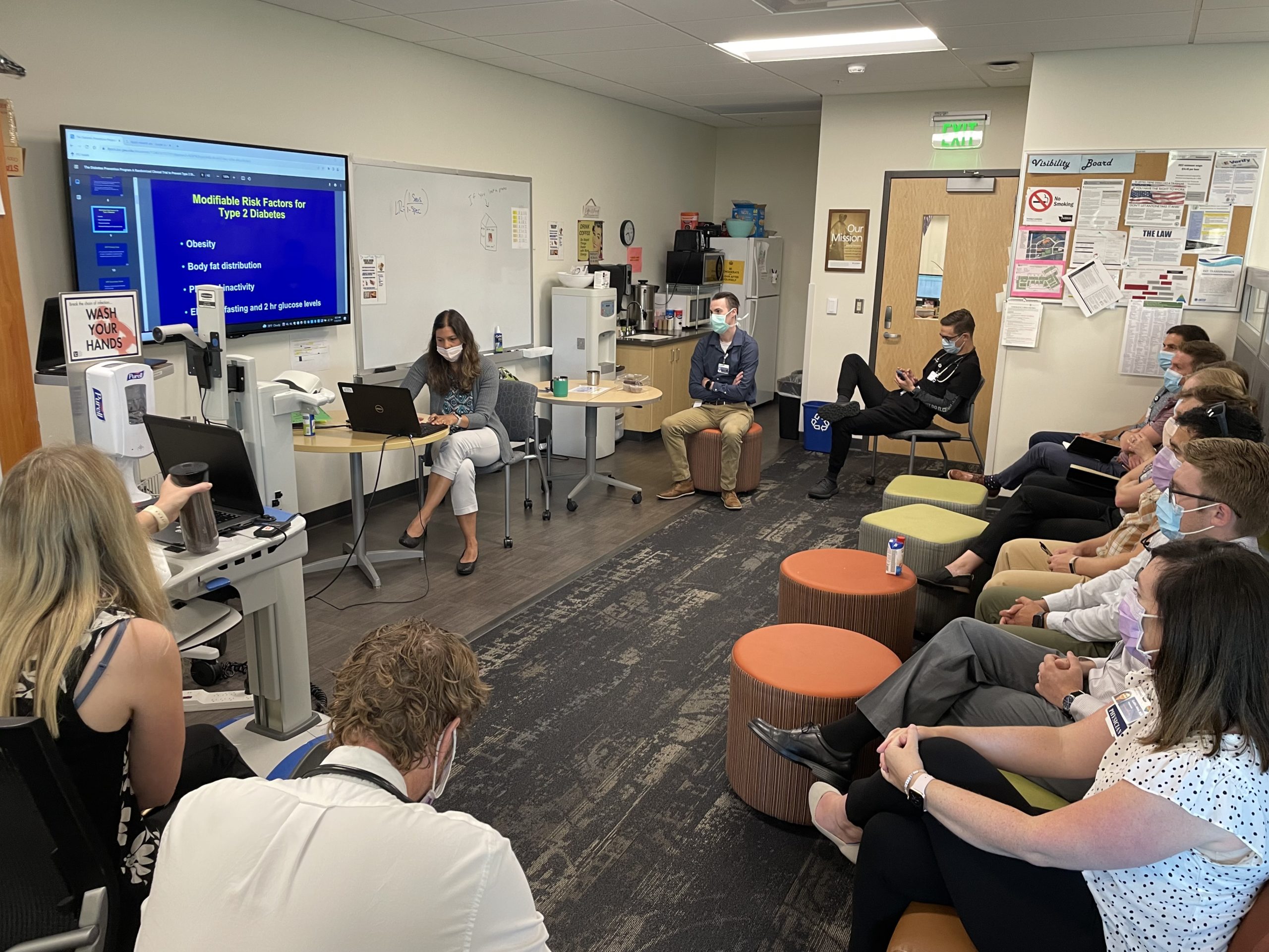 internal medicine residents sitting in a room